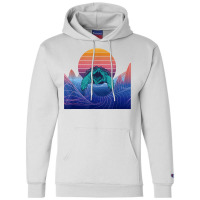 Aligator Snapping Turtle Vaporwave Landscape Reptile Lover T Shirt Champion Hoodie | Artistshot