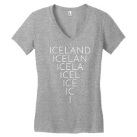 Iceland Inverted Triangle Word Art   Icelandic Souvenir Pullover Hoodi Women's V-neck T-shirt | Artistshot