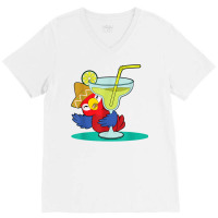 Tropical Summer Vacation Birds Parrots Drinking Margarita T Shirt V-neck Tee | Artistshot