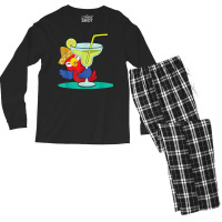 Tropical Summer Vacation Birds Parrots Drinking Margarita T Shirt Men's Long Sleeve Pajama Set | Artistshot