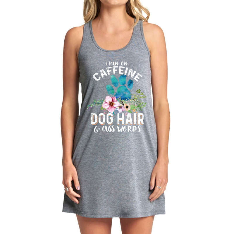 I Run On Caffeine Dog Hair And Cuss Words Christmas Tank Dress by Konlasa6638 | Artistshot