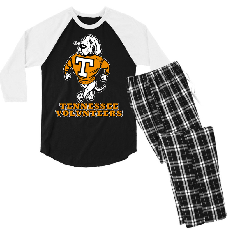 Vintage Tennessee Vols Mascot - Front And Back Design Men's 3/4 Sleeve Pajama Set by cm-arts | Artistshot