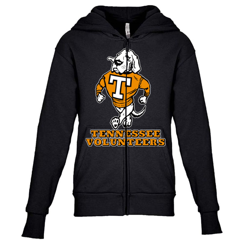 Vintage Tennessee Vols Mascot - Front And Back Design Youth Zipper Hoodie by cm-arts | Artistshot