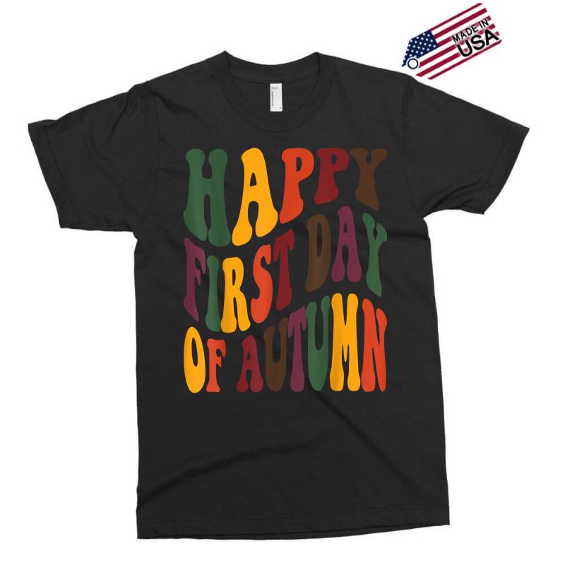 Groovy & Wavy Happy First Day Of Autumn,cute Autumn Colors T Shirt Exclusive T-shirt | Artistshot