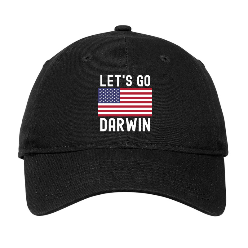 Let's Go Darwin American Flag - White Letters Version Adjustable Cap by Magasinfinite | Artistshot