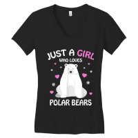 Just A Girl Who Loves Polar Bears Girls Polar Bear Gift Women's V-neck T-shirt | Artistshot