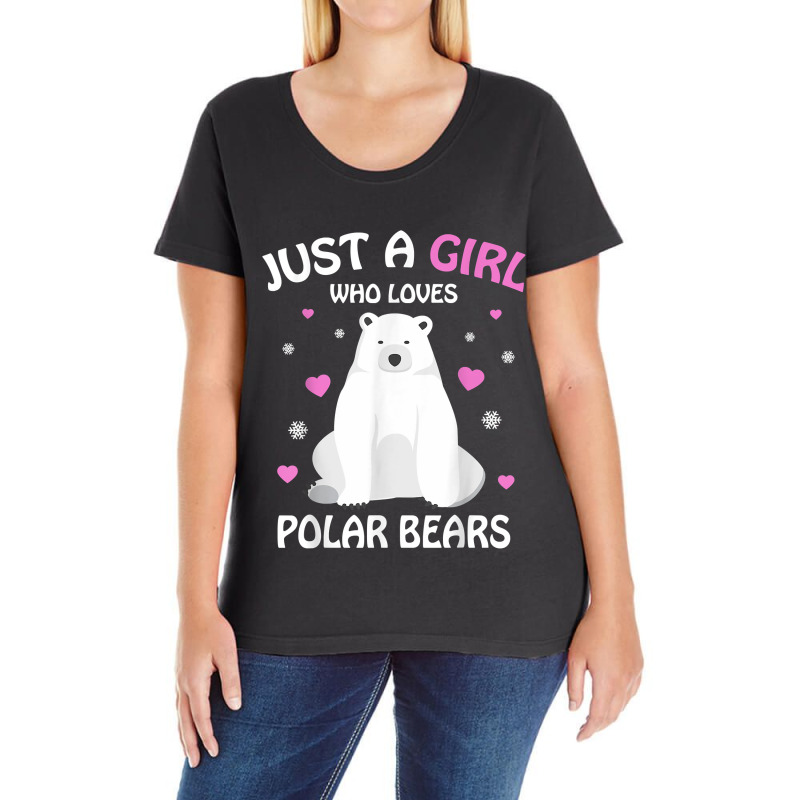 Just A Girl Who Loves Polar Bears Girls Polar Bear Gift Ladies Curvy T-Shirt by LilaFrancine | Artistshot