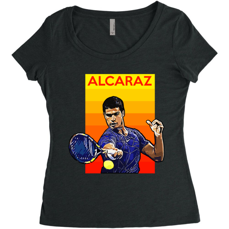 Carlos Alcaraz Tennis Champion Women's Triblend Scoop T-shirt by cm-arts | Artistshot