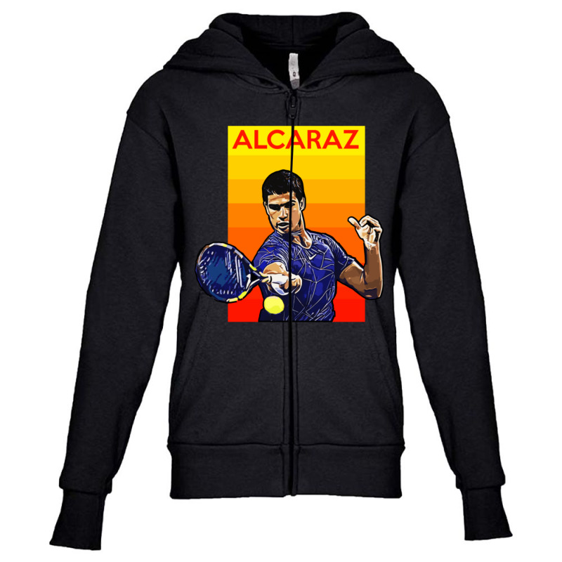 Carlos Alcaraz Tennis Champion Youth Zipper Hoodie by cm-arts | Artistshot