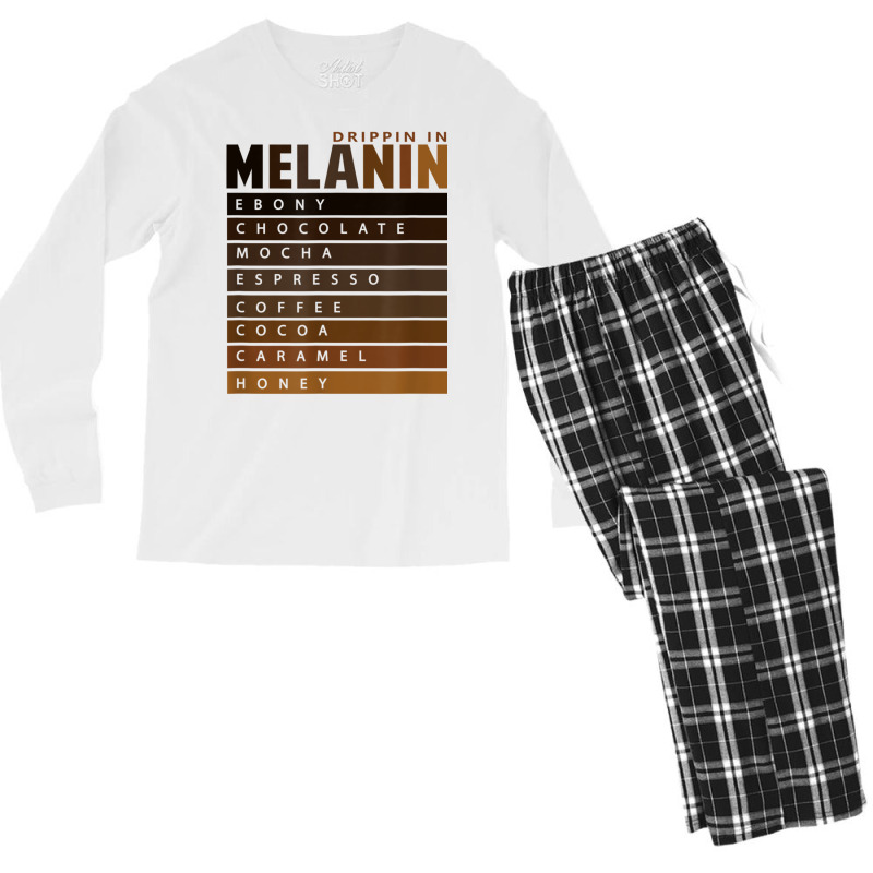 Drippin In Melanin Tee Black Pride T Shirt Men's Long Sleeve Pajama Set | Artistshot