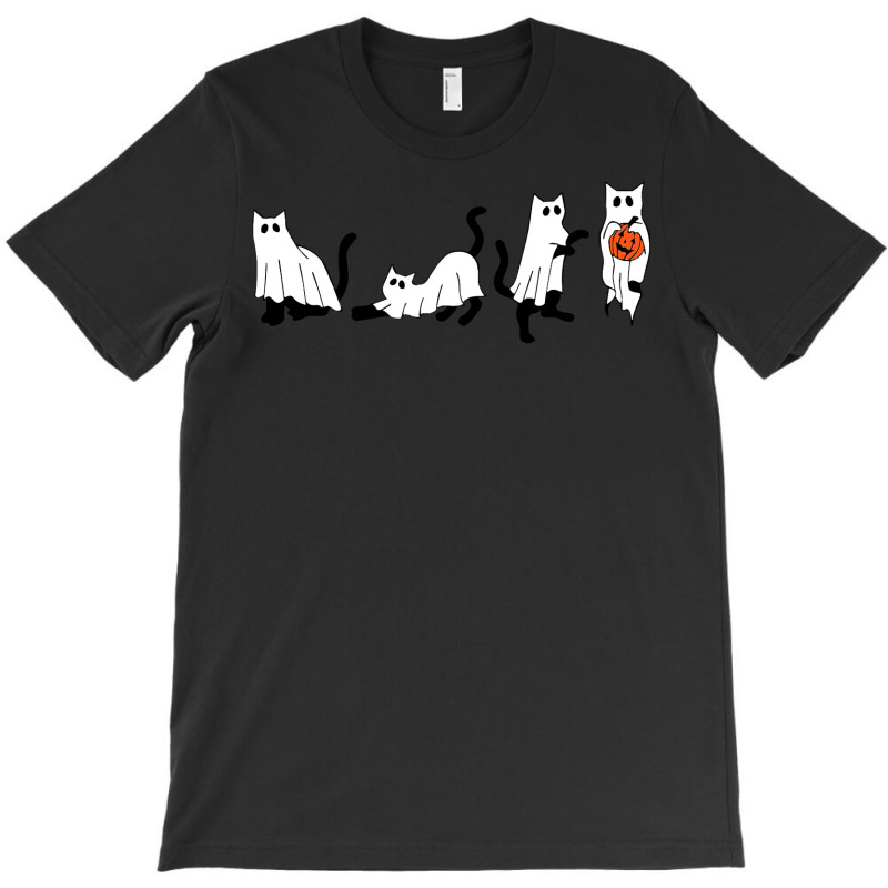 Black Cats And Pumpkin Halloween Cat Lovers Costume Ghost T-shirt | Artistshot