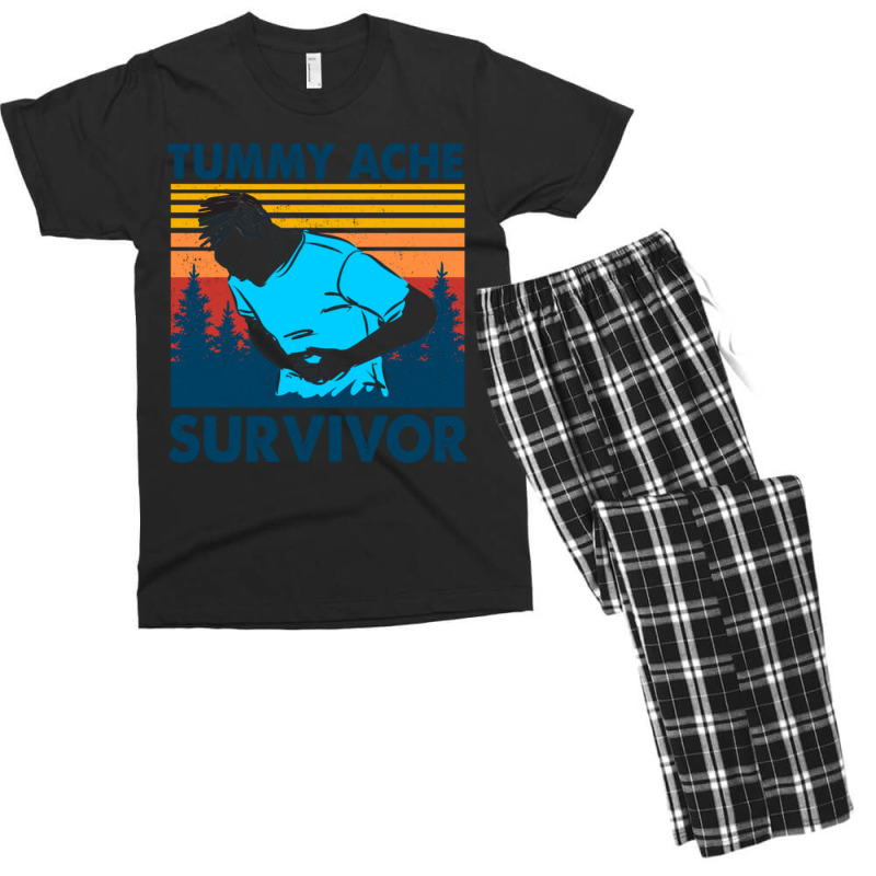 Vintage Tummy Ache Survivor Men's T-shirt Pajama Set | Artistshot