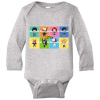 Eight Character Power Adventure Long Sleeve Baby Bodysuit | Artistshot