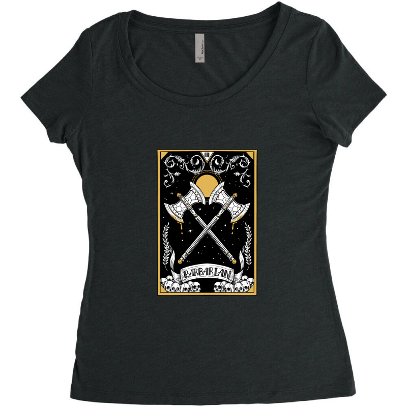 Dnd Barbarian Tarot Women's Triblend Scoop T-shirt by cm-arts | Artistshot