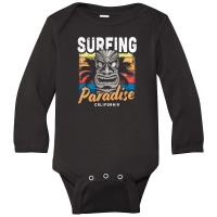 Surfing Paradise California Long Sleeve Baby Bodysuit | Artistshot