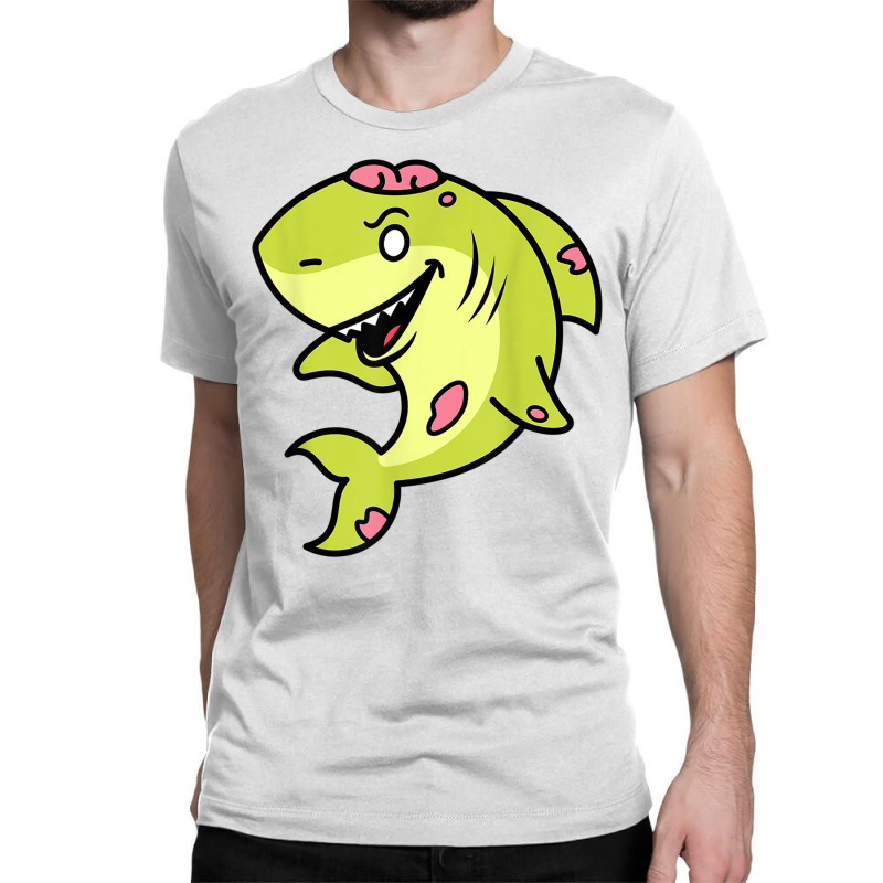 Cool Funny Halloween Zombie Shark Kawaii Monster Sea Animal T Shirt Classic  T-shirt By Cm-arts - Artistshot