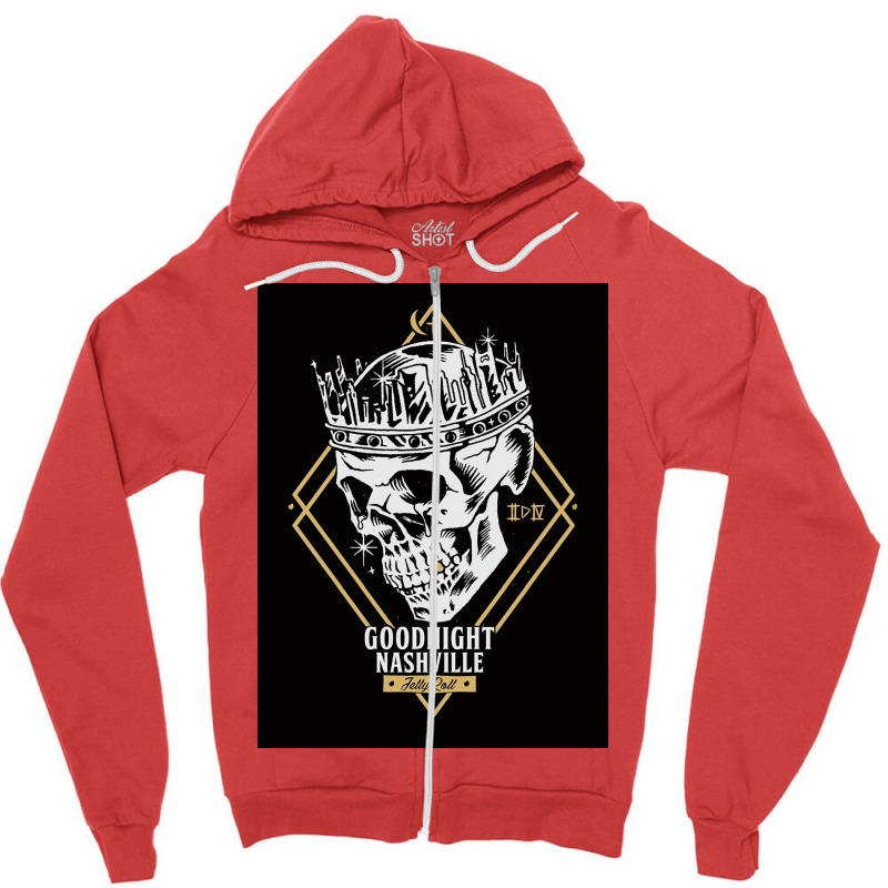 Goodnight Skull Zipper Hoodie | Artistshot