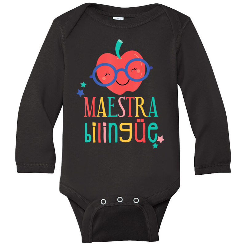 Cute Maestra Bilingue Bilingual Teacher Long Sleeve Baby Bodysuit by kentuckykonpha9 | Artistshot