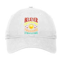 Believer Motivator Innovator Educator Teachers School T Shirt Adjustable Cap | Artistshot