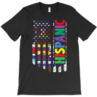 Usa And Latin American Countries Flag Hispanic Heritage T Shirt T-shirt | Artistshot