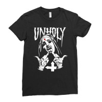 Satanic Nun Tattoos Unholy, Satanic Nun, Satan Bad Nun, Tattoos Unholy Ladies Fitted T-shirt | Artistshot