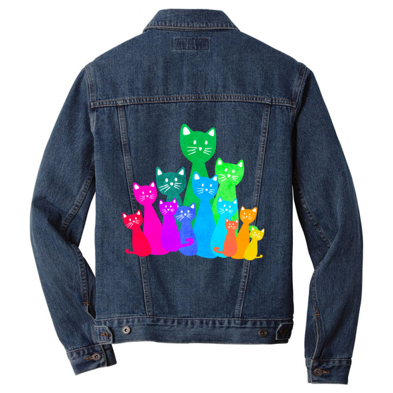 Cats Men Denim Jacket by cm-arts | Artistshot