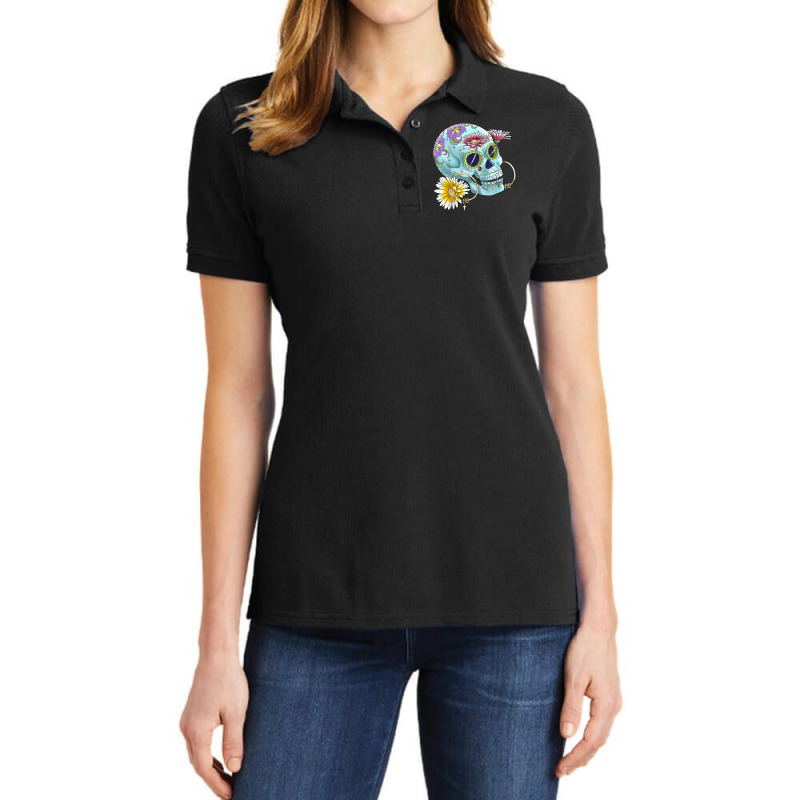 Mexican Calavera  Dia De Los Muertos  Day Of Dead T Shirt Ladies Polo Shirt by hankeajrippleex5 | Artistshot