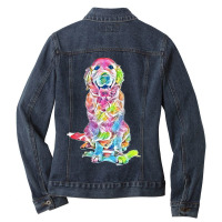 Golden Retriever Ladies Denim Jacket | Artistshot