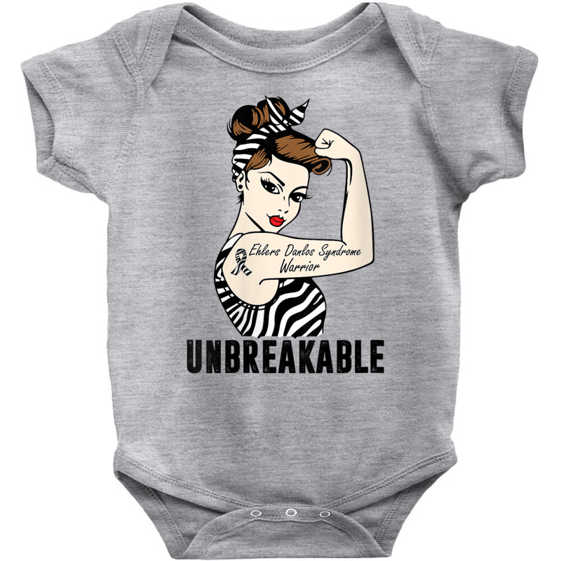 Womens Ehlers Danlos Syndrome Warrior Unbreakable Strong Woman V Neck Baby Bodysuit | Artistshot