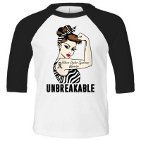 Womens Ehlers Danlos Syndrome Warrior Unbreakable Strong Woman V Neck Toddler 3/4 Sleeve Tee | Artistshot