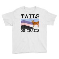 Canaan Dog Tails On Trails Funny Dog Hiking T Shirt Youth Tee | Artistshot