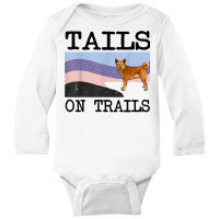 Canaan Dog Tails On Trails Funny Dog Hiking T Shirt Long Sleeve Baby Bodysuit | Artistshot