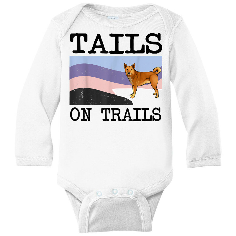 Canaan Dog Tails On Trails Funny Dog Hiking T Shirt Long Sleeve Baby Bodysuit by puetzee | Artistshot