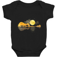 Guitar Nature Moon Retro Style Guitarist Acoustic Guitar Baby Bodysuit | Artistshot