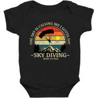 Skydiving Adventures Sky Is Calling Parachutes On Vintage Sunset Retro Baby Bodysuit | Artistshot