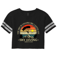 Skydiving Adventures Sky Is Calling Parachutes On Vintage Sunset Retro Scorecard Crop Tee | Artistshot