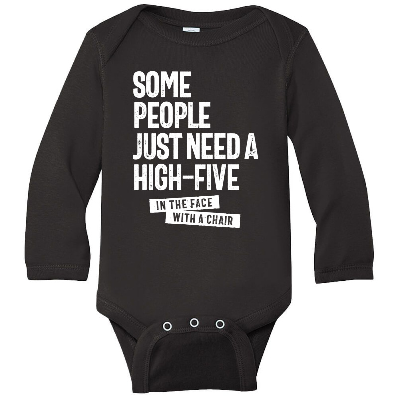 Some People Just Need A High Five Long Sleeve Baby Bodysuit by cidolopez | Artistshot