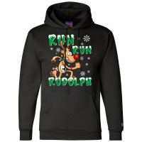 Christmas 5k Run Run Rudolph Holiday Team Running Outfit Champion Hoodie | Artistshot