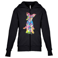 Dog With Perky Ears Youth Zipper Hoodie | Artistshot