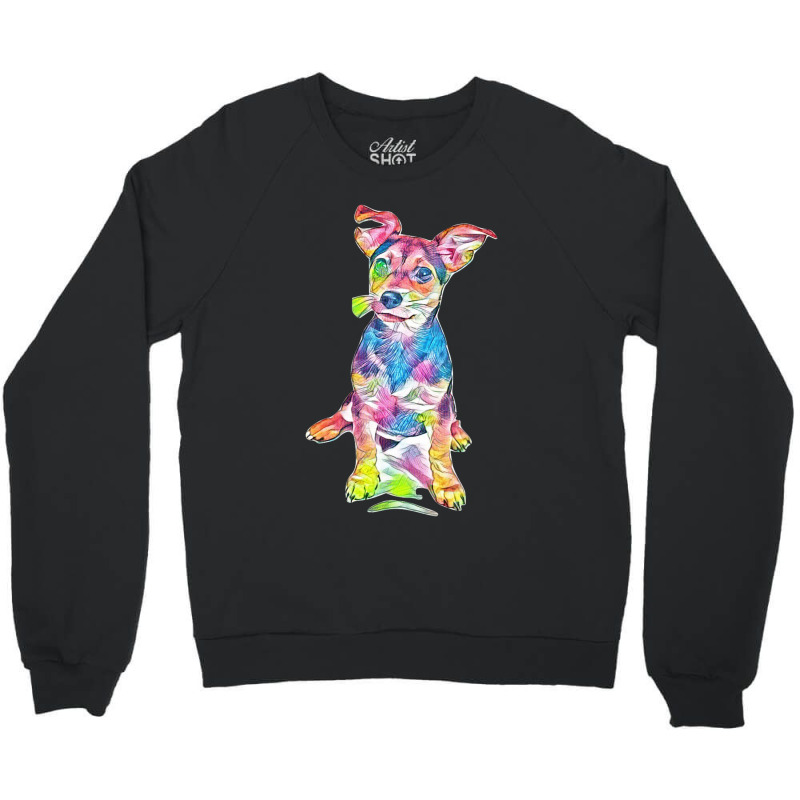 Dog With Perky Ears Crewneck Sweatshirt by Kemnabi | Artistshot