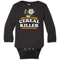 Cereal Killer Food Pun Humor Costume Funny Halloween Gifts Long Sleeve Baby Bodysuit | Artistshot