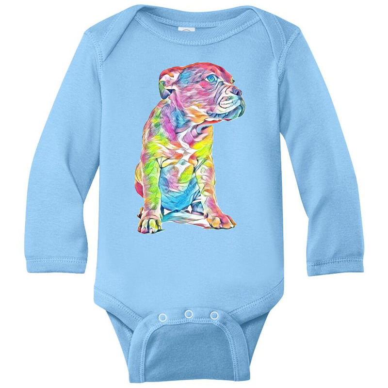 Pit Bull Long Sleeve Baby Bodysuit by Kemnabi | Artistshot