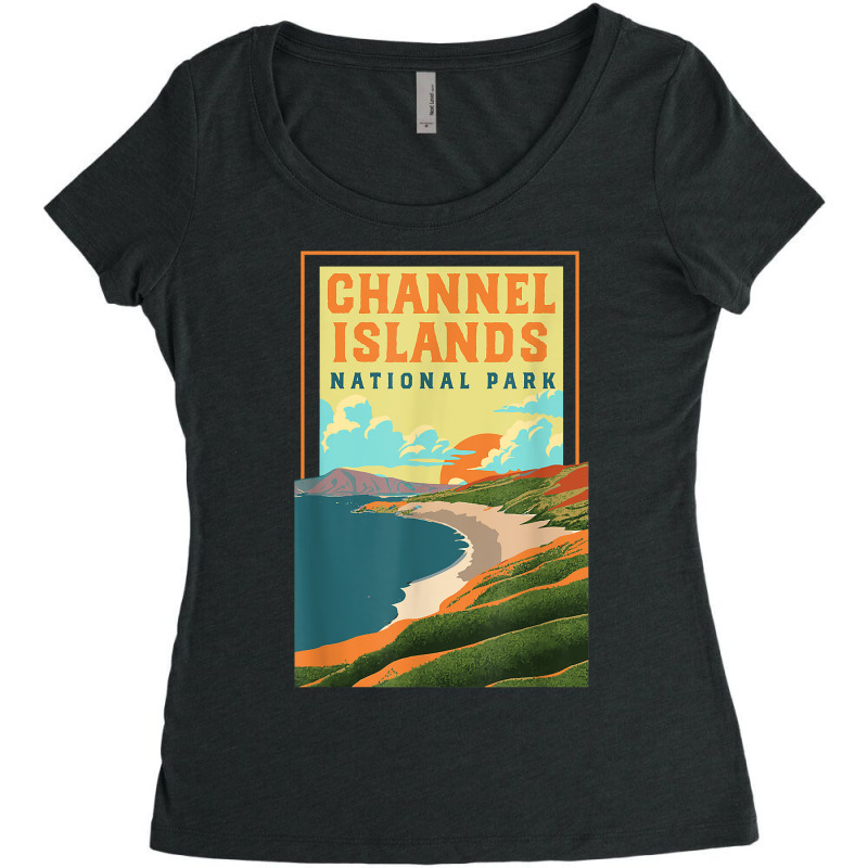 Channel Islands California Wpa National Parks Poster Retro T Shirt Women's Triblend Scoop T-shirt by cm-arts | Artistshot