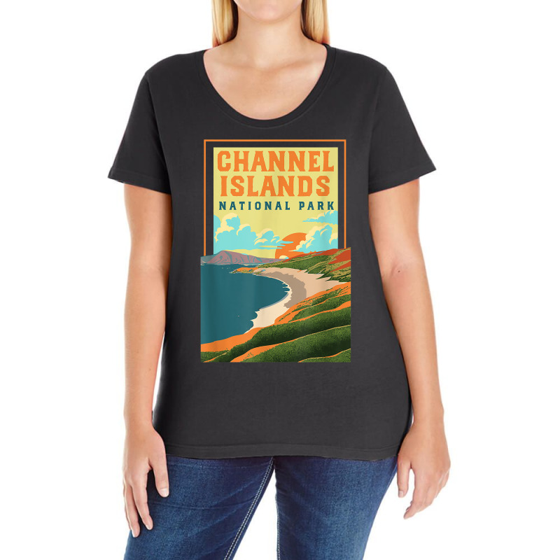 Channel Islands California Wpa National Parks Poster Retro T Shirt Ladies Curvy T-Shirt by cm-arts | Artistshot