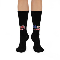 Bullhead City Arizona American Flag T Shirt Crew Socks | Artistshot