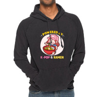 Powered By K Pop And Ramen Japanese Noodles Korean Kpop Novely Vintage Hoodie | Artistshot