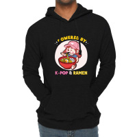 Powered By K Pop And Ramen Japanese Noodles Korean Kpop Novely Lightweight Hoodie | Artistshot