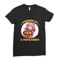 Powered By K Pop And Ramen Japanese Noodles Korean Kpop Novely Ladies Fitted T-shirt | Artistshot