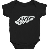 Go Birds - Grey Font Baby Bodysuit | Artistshot