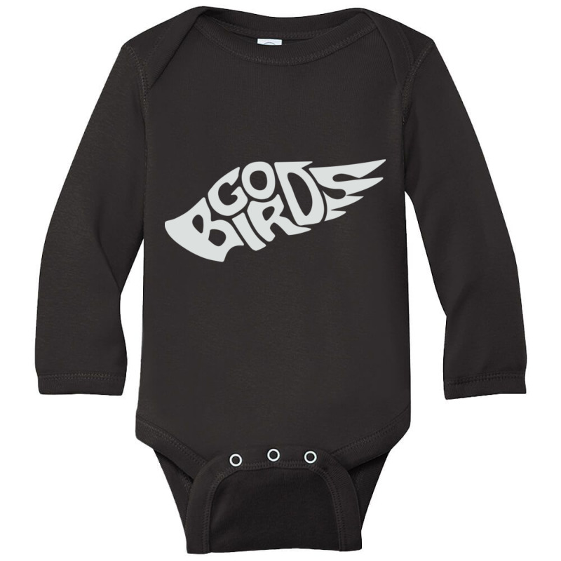 Go Birds - Grey Font Long Sleeve Baby Bodysuit by cm-arts | Artistshot